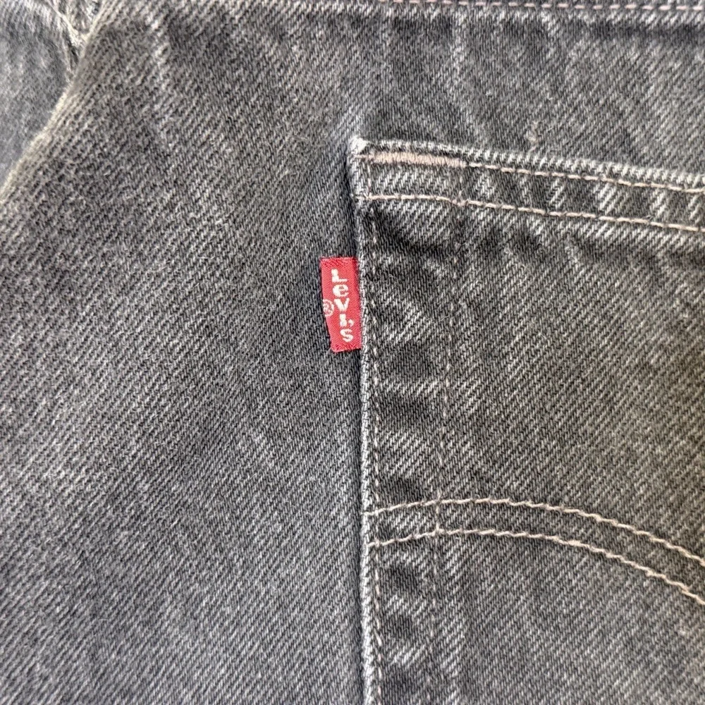 Levi's 501 Jeans Mens Size 42x34 Black Washed Button Fly Straight Leg Red Tab